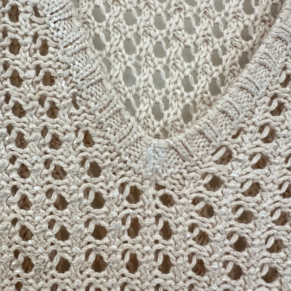 H&M Beige Open Knit V-Neck Sweater - Picture 2 of 5